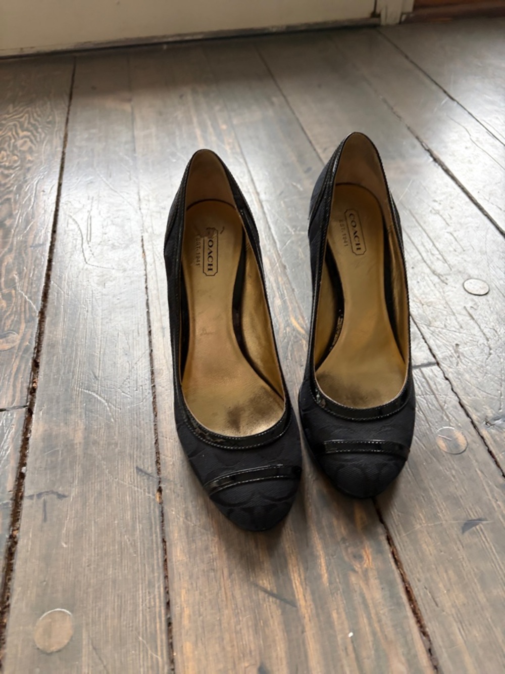 Coach Black Women's Pump with Signature Detail